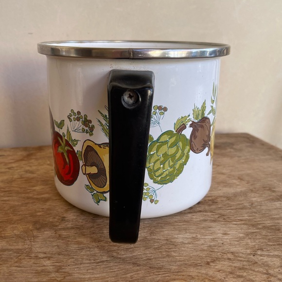 SAN IGNACIO Vintage 70’s MCM Enamelware Open 1 Qt Sauce Pot w/Handle Nantucket - Picture 6 of 9